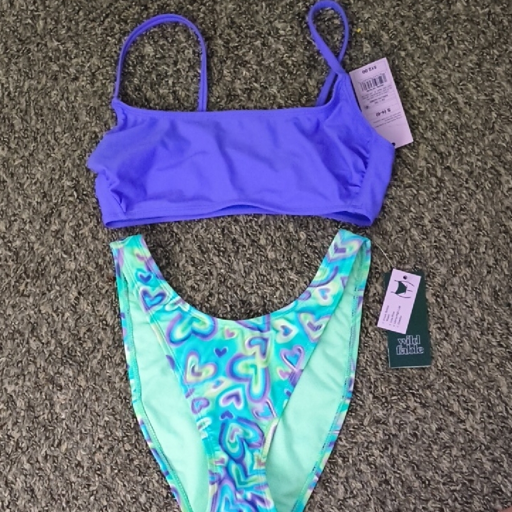 Wild Fable Vibrant Purple and Aqua Bikini